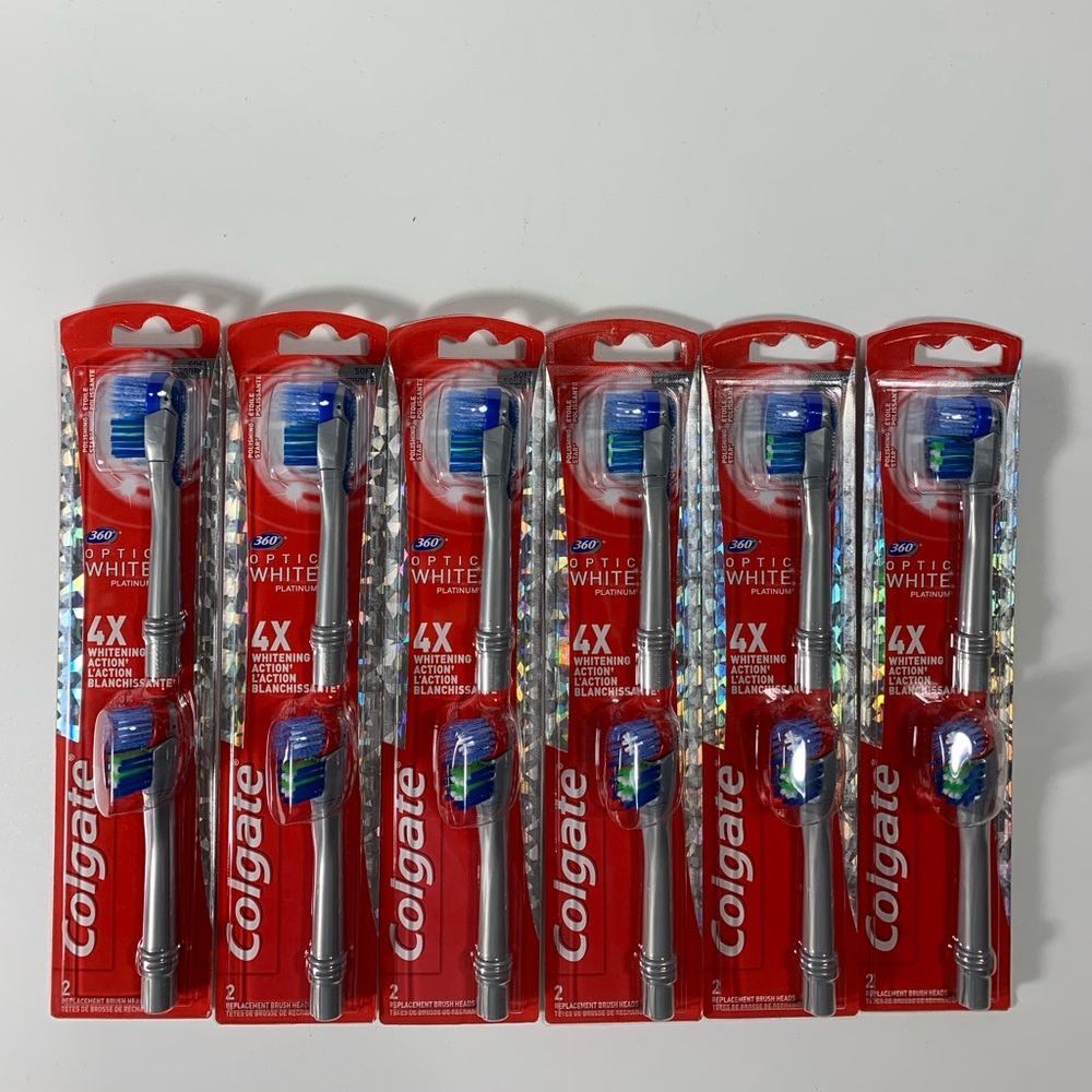 6 Pack Colgate 360 Optic White Brush Heads 2 Each